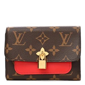 Louis Vuitton Monogram Floral Wallet in Brown and Red